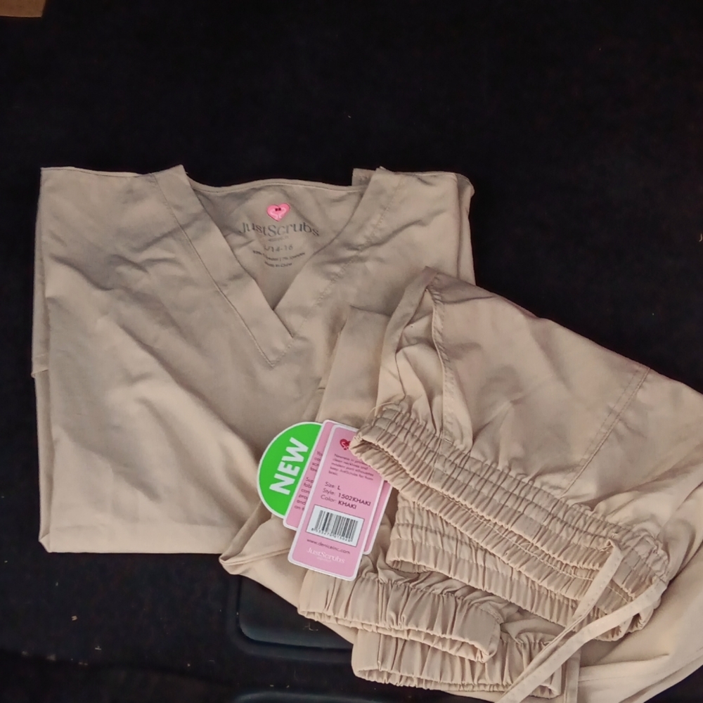 Set of khaki just scrubs size large